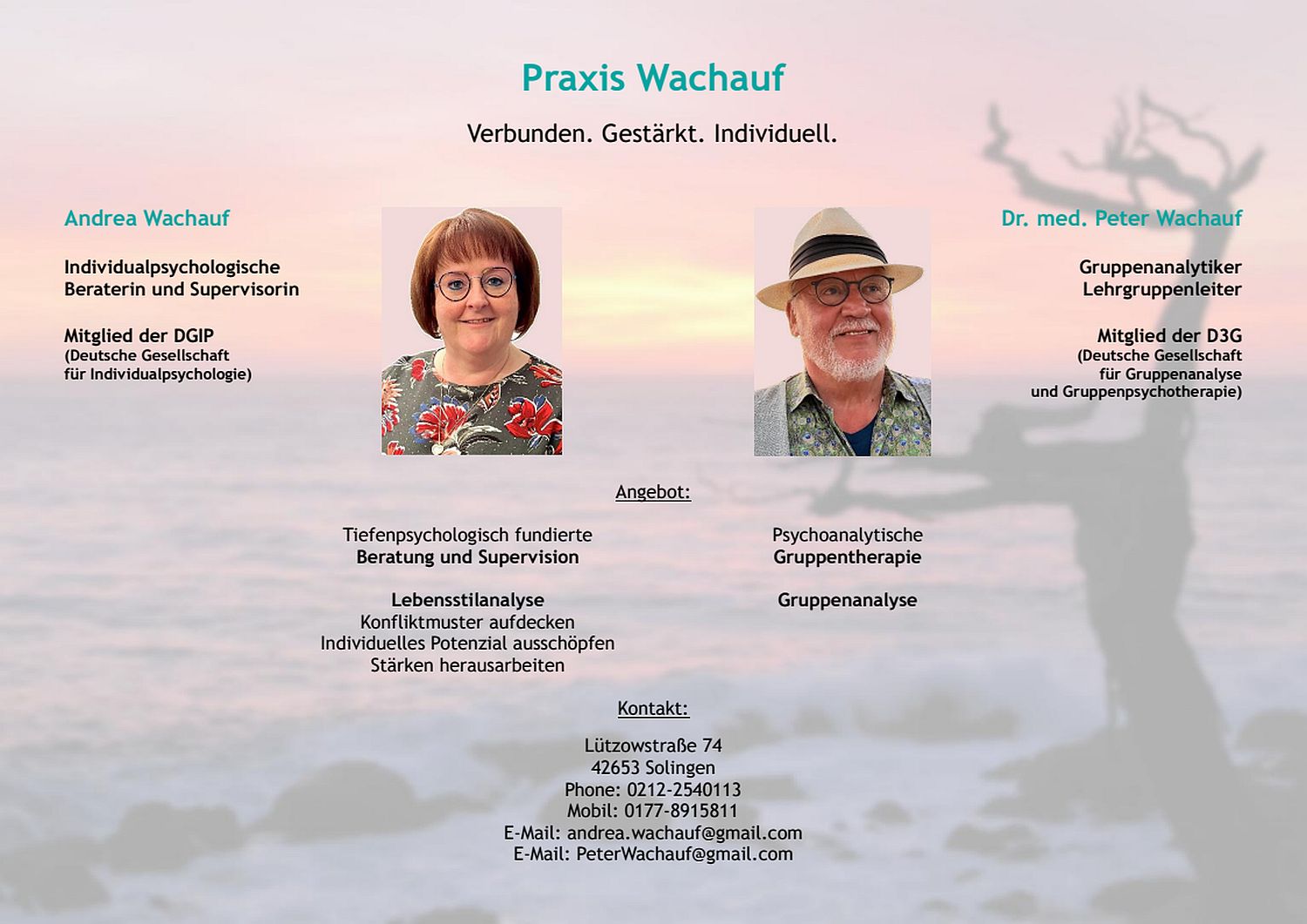 Praxis Wachauf, professionelle Psychoanalytische Beratung, Supervision und Gruppentherapie in Solingen.